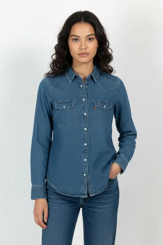 Chemise en Jean Bleue - Taille XS/34
