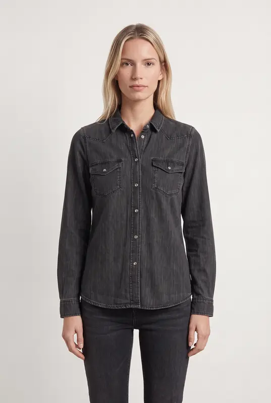 Chemise en Jean Grise - Taille XS/34