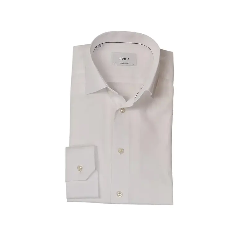 Chemise Eton manches longues hommes blanc Contemporain
