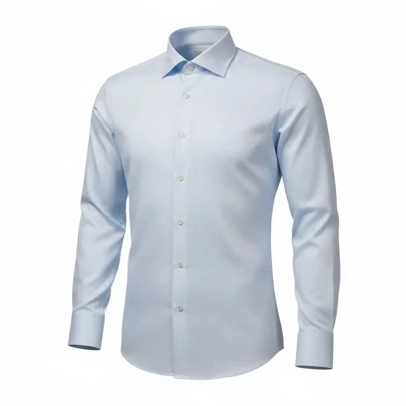 Chemise Eton manches longues Hommes bleu clair Slim