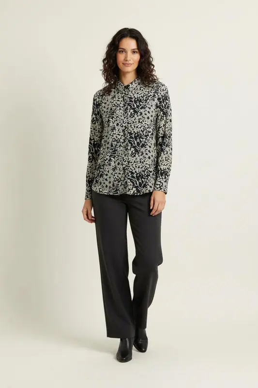 Chemise Fleurie Bleue et Blanche - Taille S/36