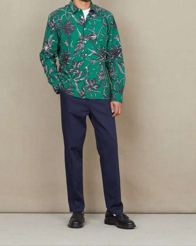 CHEMISE FLOWERS VERT