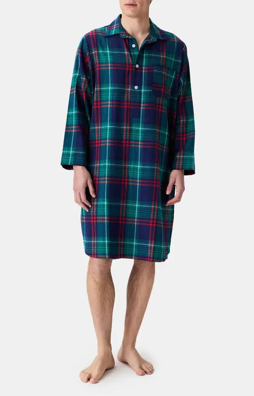 Chemise Grand-Père en flanelle de coton - Thomas