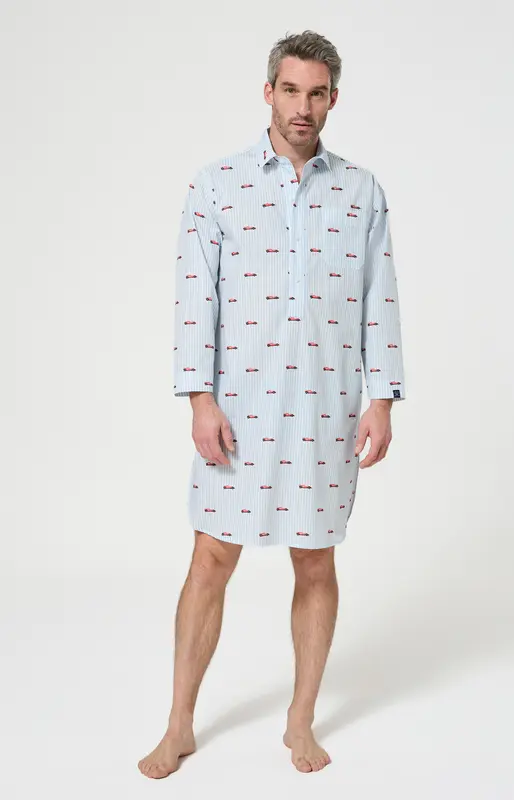 Chemise Grand-Père en popeline de coton - Le Grand Prix du Sommeil