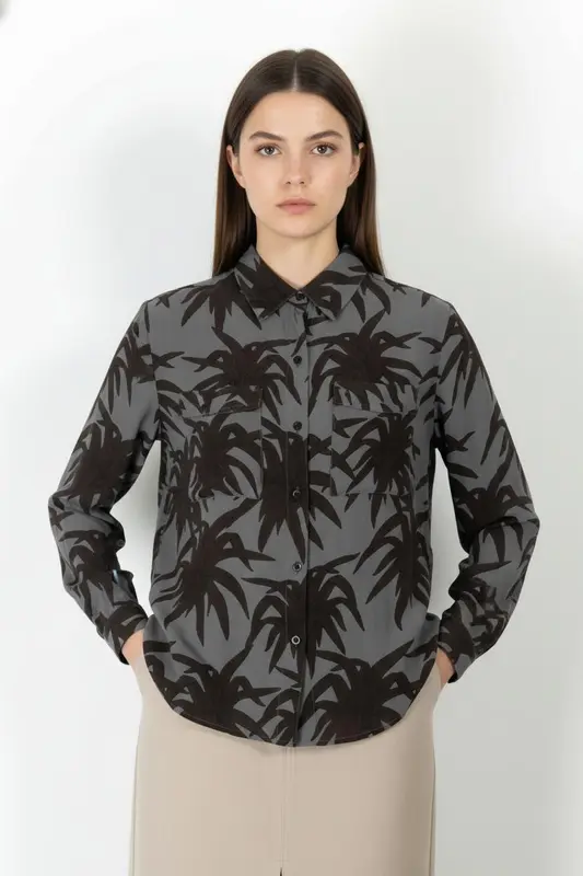 Chemise Grise et Noire - Taille XS/34