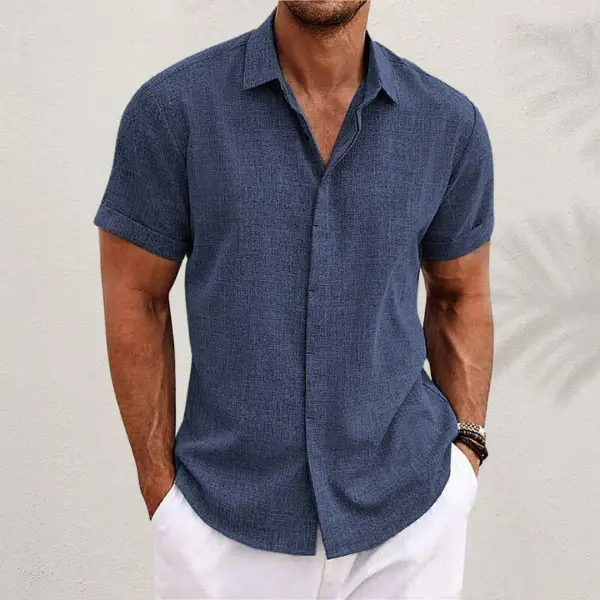 Chemise homme en lin à manches courtes, légèreté estivale