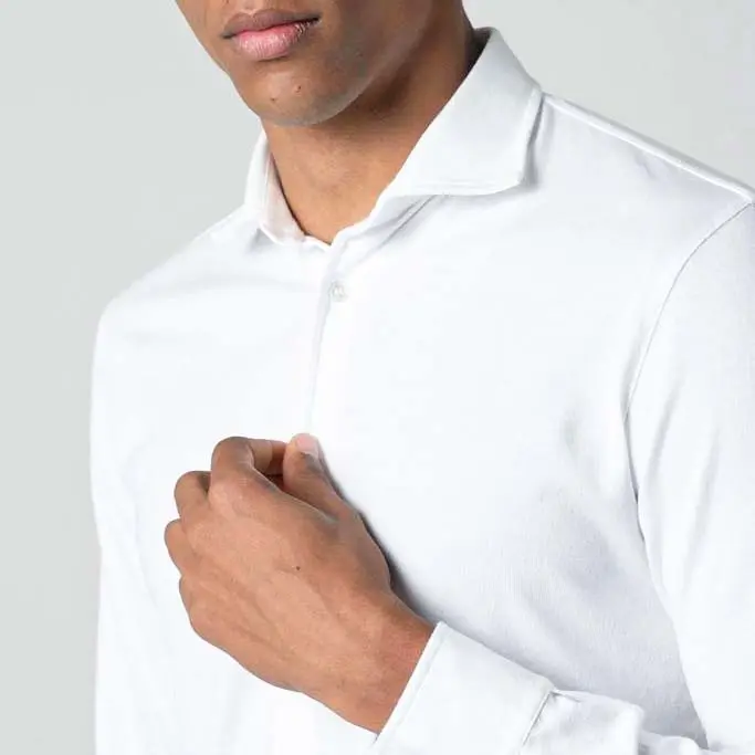 Chemise jersey coton « giza » blanc