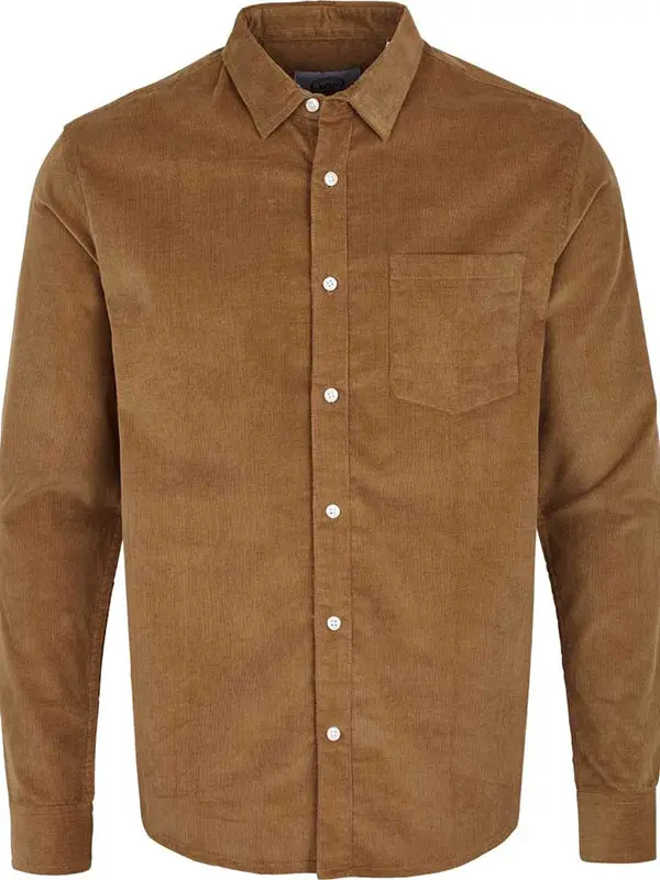 Chemise Johan en velour marron KRONSTADT