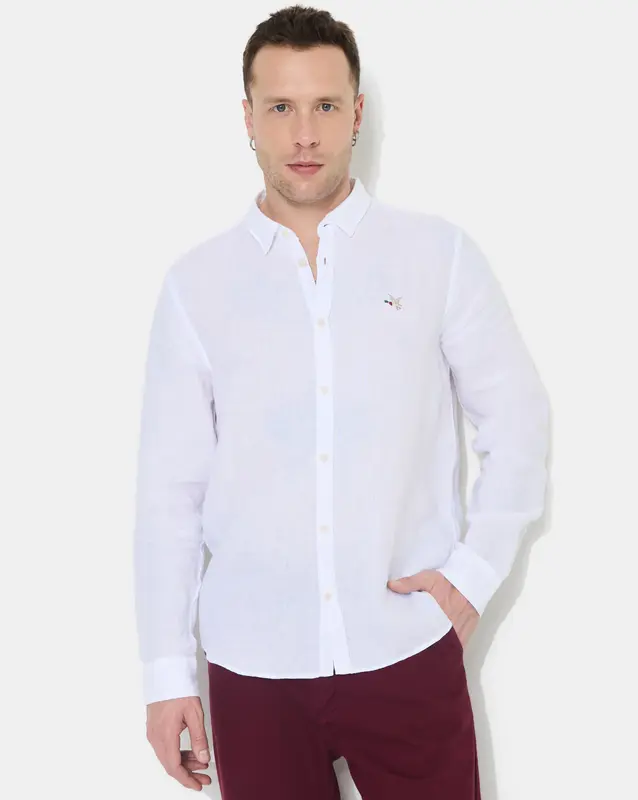 CHEMISE LINO ML BLANC