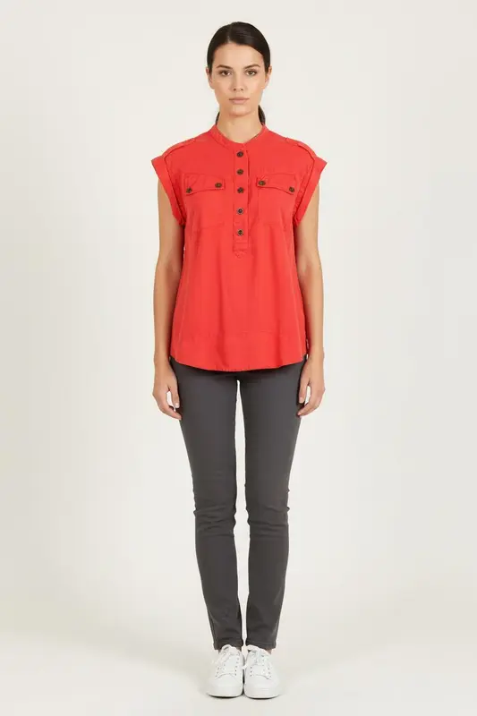 Chemise Manche Courte Orange - Taille L/40