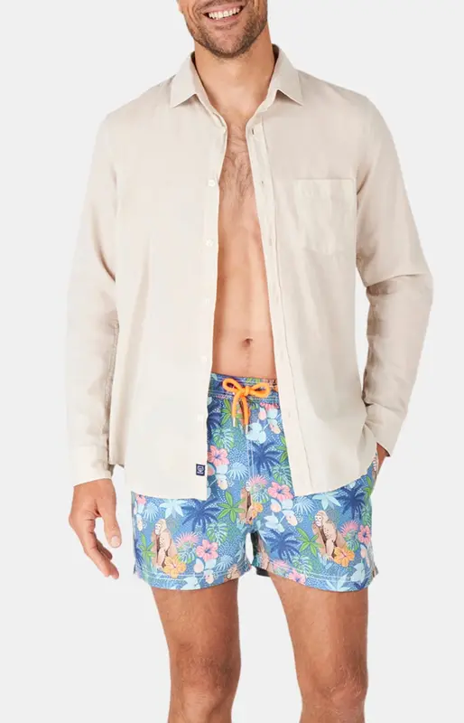 Chemise manches longues - Voile de coton Beige