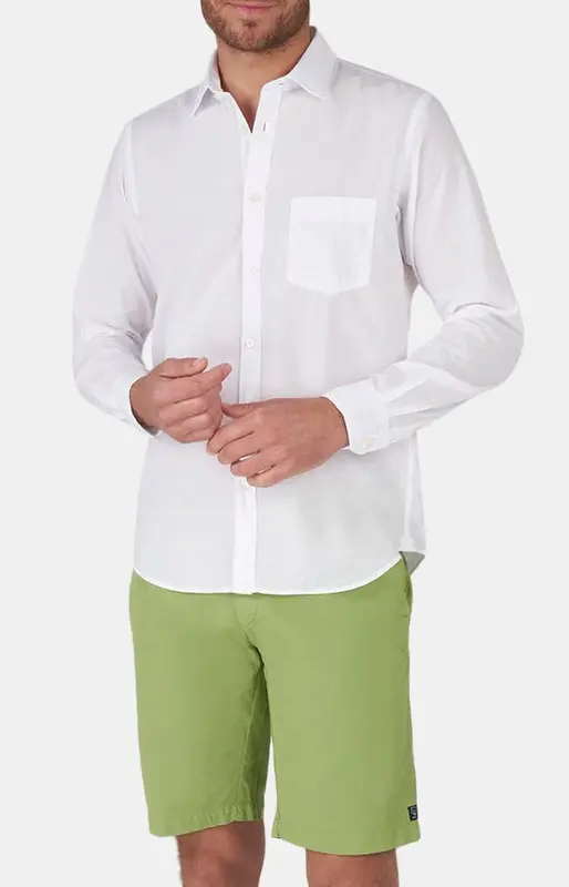 Chemise manches longues - Voile de coton Blanc