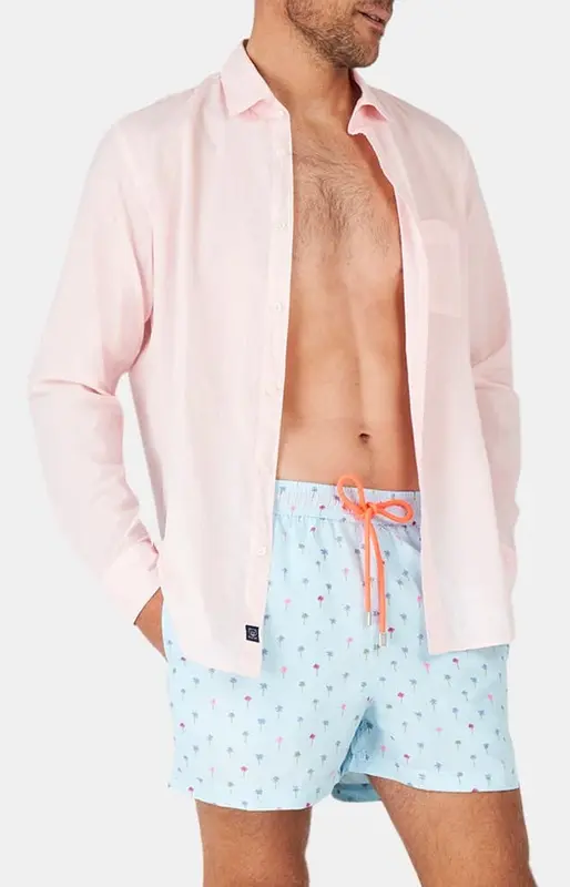 Chemise manches longues - Voile de coton Rose