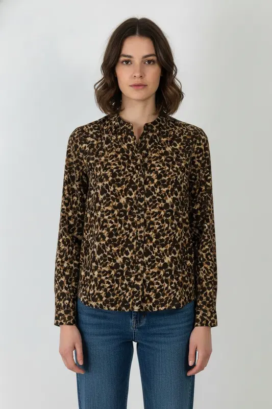 Chemise Marron et Beige - Taille XS/34