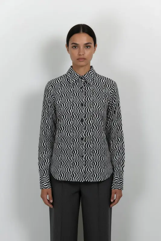Chemise Noire et Blanche - Taille S/36