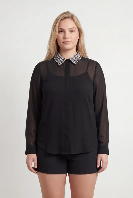 Chemise noire et blanche - Taille XL/42