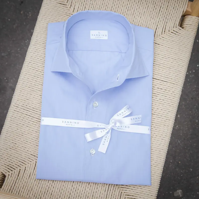 Chemise « one piece collar » uni bleu ciel