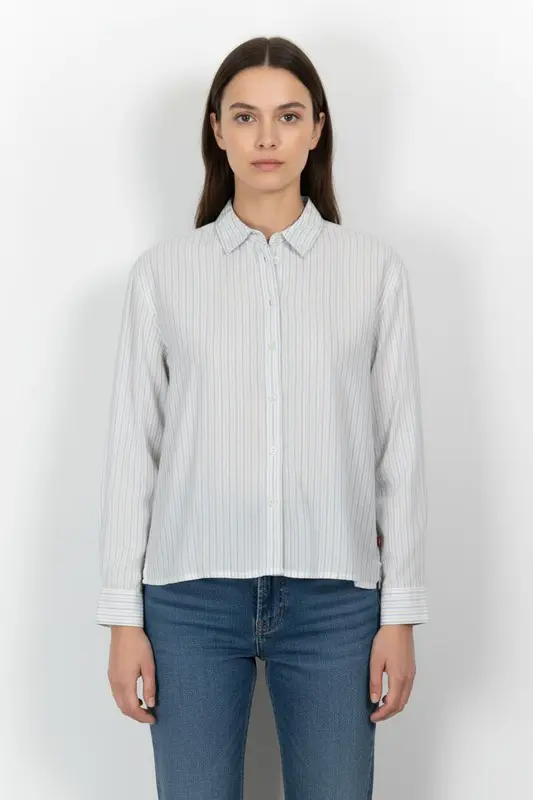 Chemise Rayée Blanche et Bleue - Taille S/36