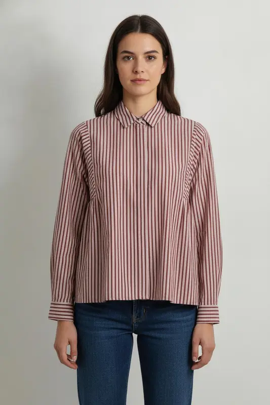 Chemise Rayée Blanche et Rouge - Taille XS/34