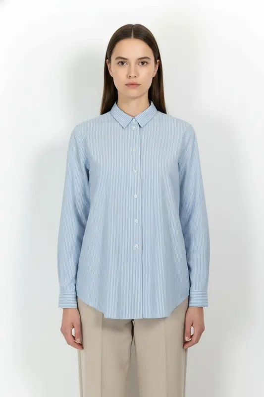Chemise Rayée Bleue et Blanche - Taille L/40