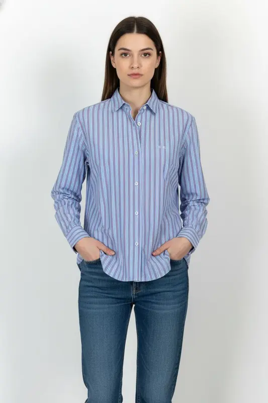 Chemise Rayée Bleue et Blanche - Taille M/38