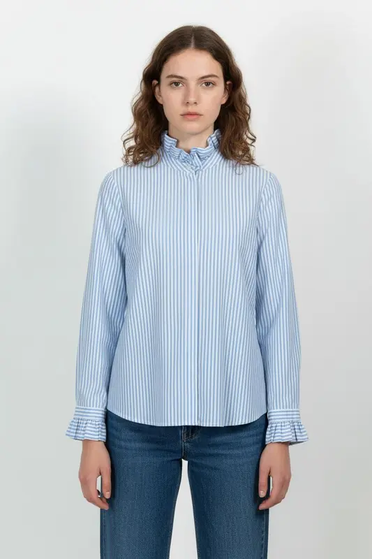 Chemise Rayée Bleue et Blanche - Taille S/36