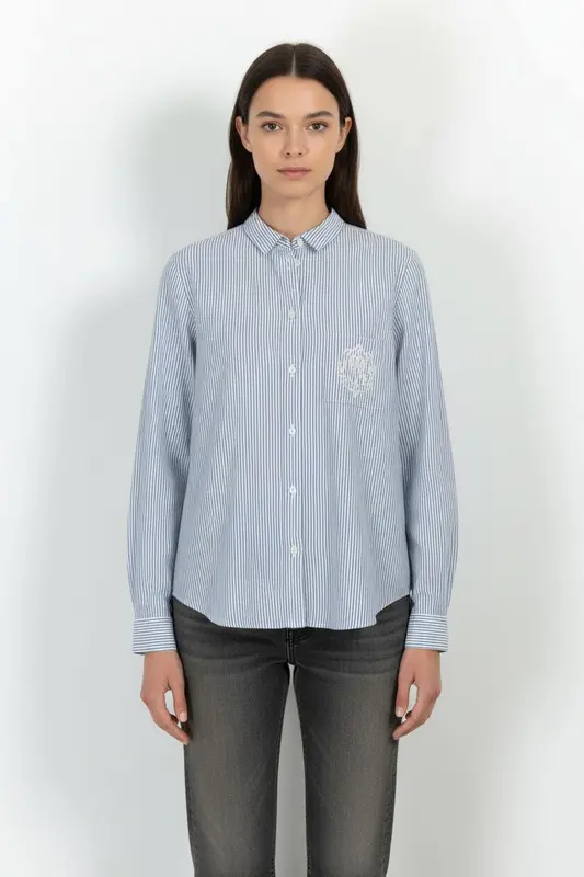 Chemise Rayée Bleue et Blanche - Taille XL/42