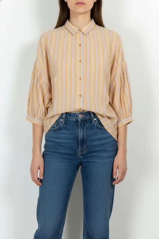 Chemise Rayée Jaune et Blanche - Taille M/38