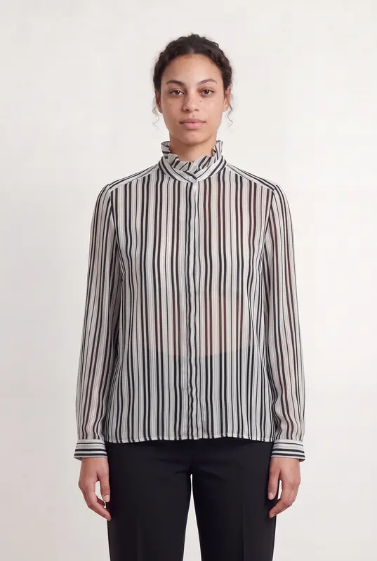 Chemise Rayée Noire et Blanche - Taille L/40