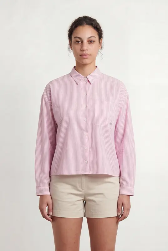 Chemise Rayée Rose et Blanche - Taille L/40