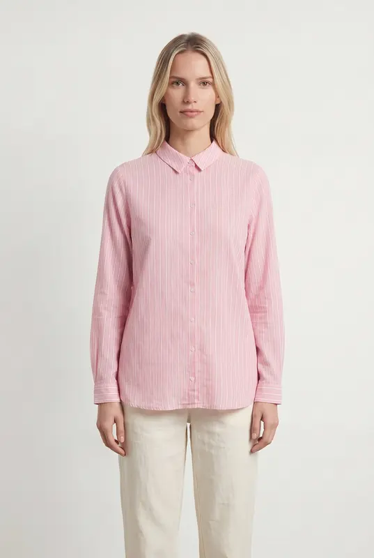 Chemise Rayée Rose et Blanche - Taille M/38