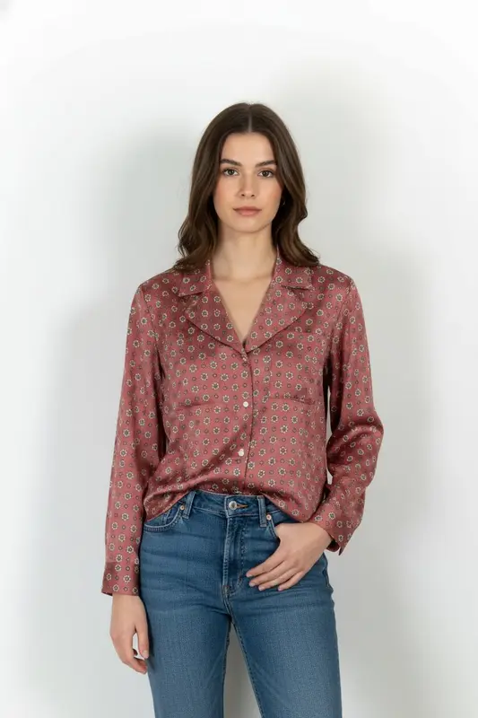 Chemise Rose et Blanche - Taille L/40
