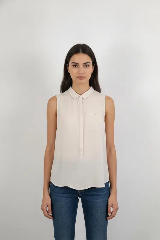 Chemise Sans Manches Beige - Taille XS/34