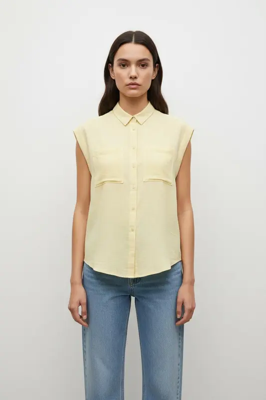 Chemise Sans Manches Jaune - Taille L/40