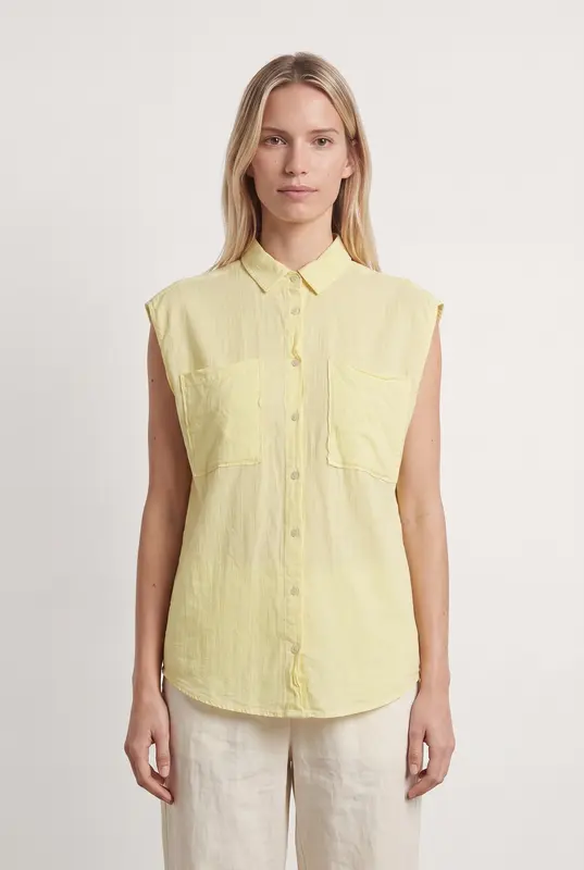 Chemise sans manches jaune - Taille XS/34