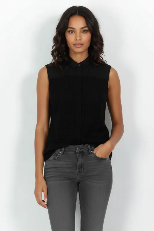 Chemise Sans Manches Noire - Taille S/36
