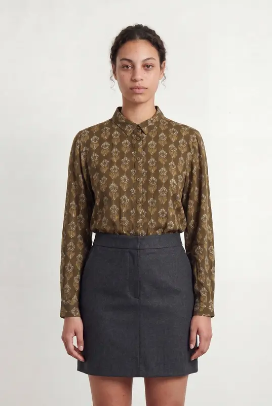 Chemise Verte et Beige - Taille L/40
