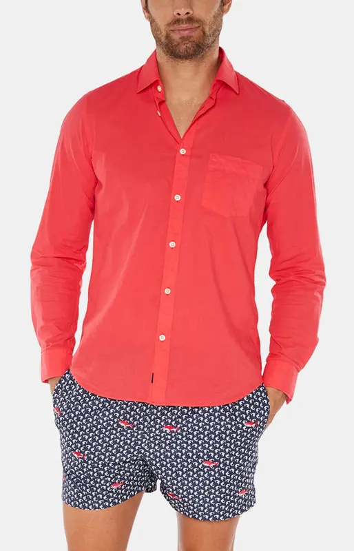 Chemise Voile de Coton Rouge