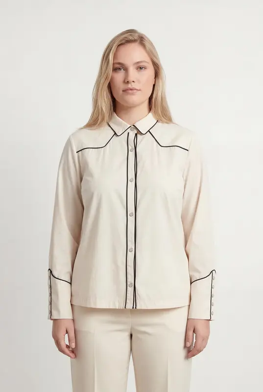 Chemise Western Beige et Noire - Taille XXXL/46