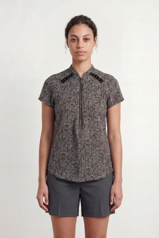 Chemisette Grise et Noire - Taille L/40