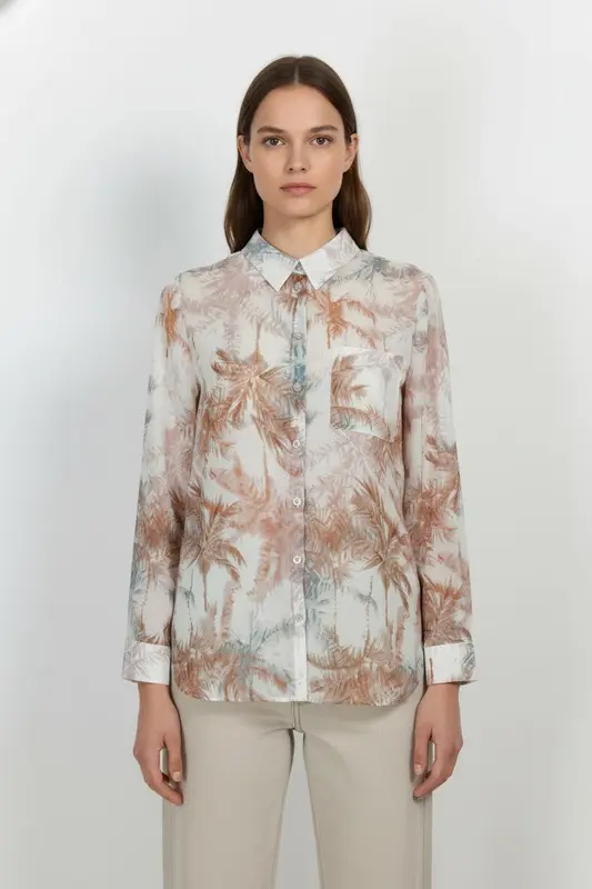 Chemisier Beige et Marron - Taille XL/42