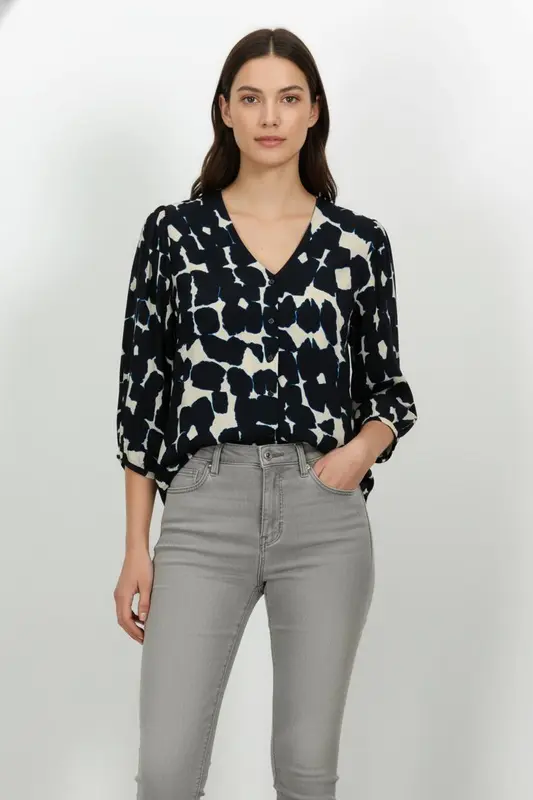 Chemisier Bleu et Blanc - Taille XXL/44