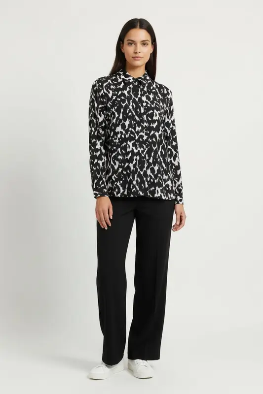 Chemisier Noir et Blanc - Taille S/36