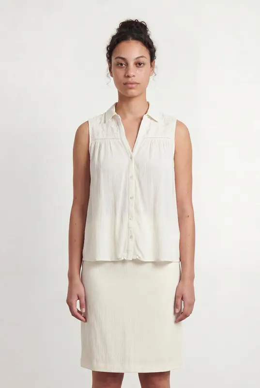 Chemisier Sans Manches Blanc - Taille L/40