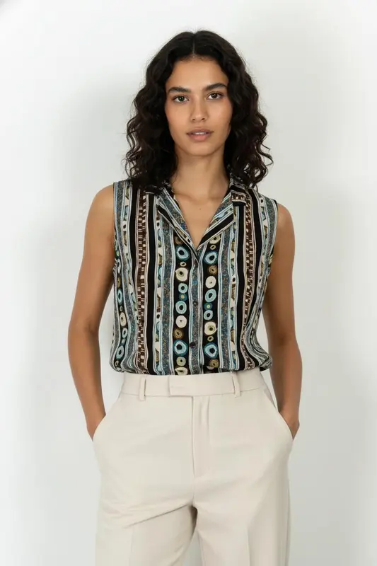 Chemisier Sans Manches Multicolore - Taille S/36