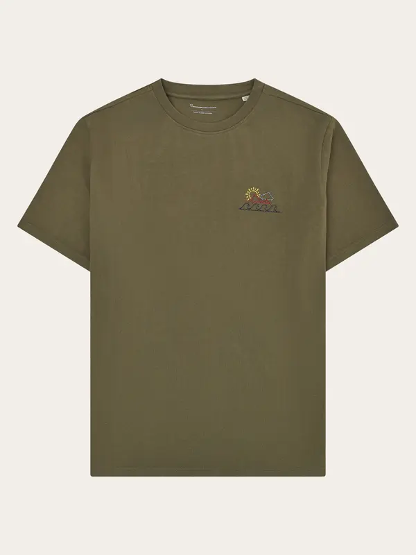 Chest print t-shirt - Burned Olive