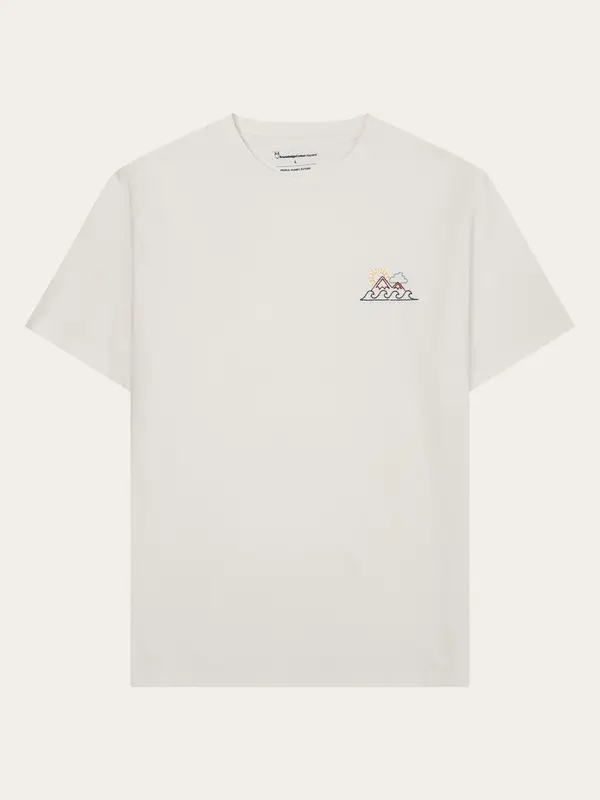 Chest print t-shirt - Egret