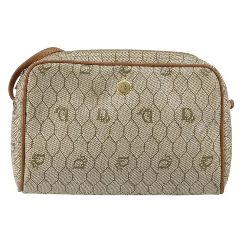 Christian Dior Vintage Honeycomb Shoulder Bag Canvas