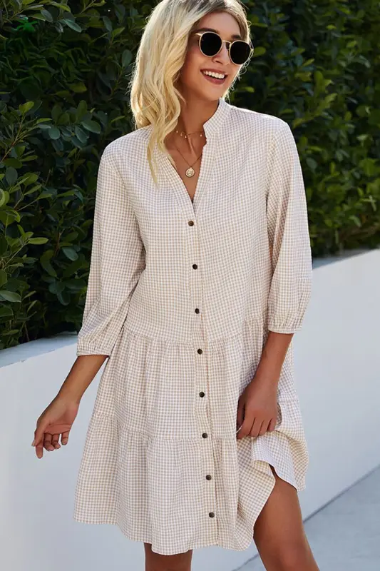 Clara - Robe Boutonnée Femme à Volants