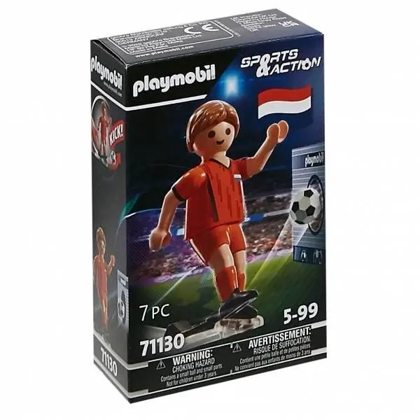 Coffret Playmobil Joueur de football Pays-Bas avec mur de but
